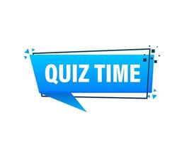 Quiz blue banner in 3D style on white background. Vector illustration.