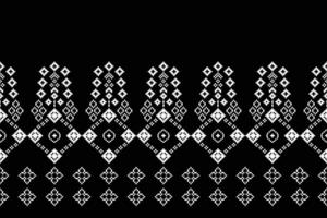 Ethnic geometric fabric pattern Cross Stitch.Ikat embroidery Ethnic oriental Pixel pattern black background. Abstract,vector,illustration. Texture,clothing,frame,decoration,motifs,silk wallpaper. vector