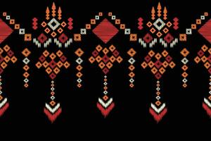 Ethnic Ikat fabric pattern geometric style.African Ikat embroidery Ethnic oriental pattern black background. Abstract,vector,illustration.Texture,clothing,frame,decoration,carpet,motif. vector