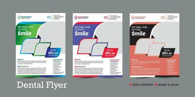 Dental Dentist Clinic Flyer Poster Banner Template vector