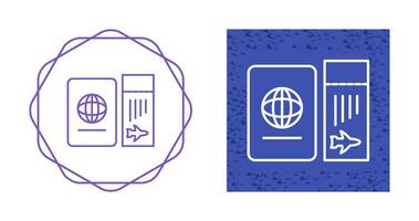 Ticket and Passport Vector Icon