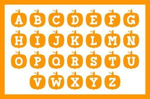 versátil colección de calabaza alfabeto letras para varios usos vector