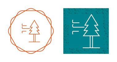 Tree with Wind Vector Icon