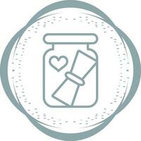 Love letter in a bottle Vector Icon