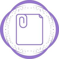 Paperclip with paper Vector Icon