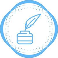 Quill pen with inkwell Vector Icon