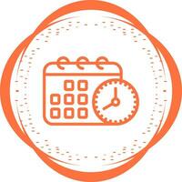 Calendar with clock Vector Icon