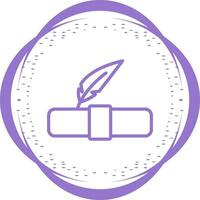 Quill pen with scroll Vector Icon