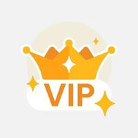 VIP emblema, prima cuenta usuario concepto ilustración plano diseño vector eps10. moderno gráfico elemento para aterrizaje página, vacío estado ui, infografía, icono