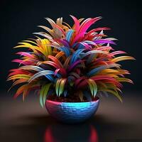 bright color ornamental plants in the pot photo