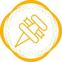 Thumbtack with ribbon Vector Icon