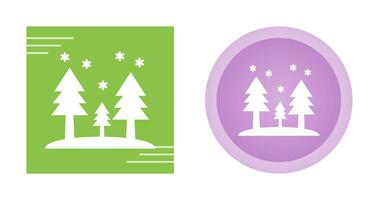 Snowing in trees Vector Icon