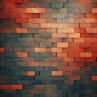 brick wall abstract background with red and black bricks photo