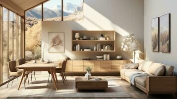 Scandinavian Inspired Minimalism with Light Wood Furniture photo
