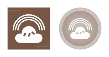 Cloudy with Rainbow Vector Icon