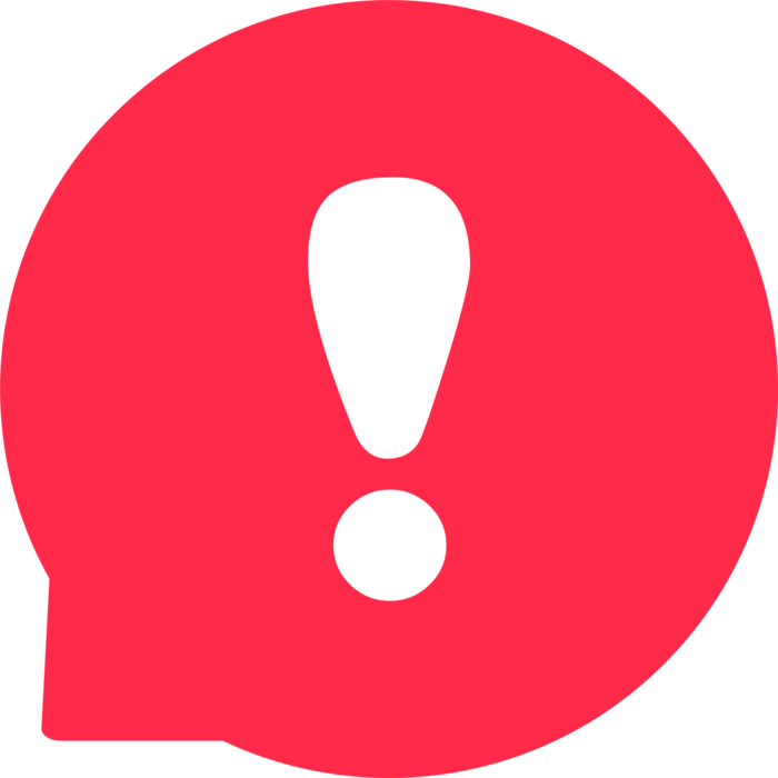 exclamación icono atención logo advertencia habla burbuja importante  redondo marca. 27634560 PNG