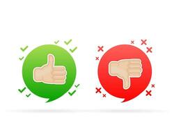 Yes and No check marks icon on white background. Flat simple style trend modern red and green checkmark vector