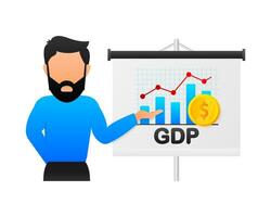 Gross domestic product concept. Flat icon. Arrow vector icon. Business concept