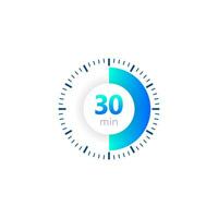 el 30 minutos, cronógrafo vector icono, digital Temporizador. reloj y mirar, Temporizador, cuenta regresiva símbolo. vector ilustración