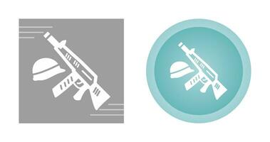 Gun and Helmet Vector Icon