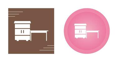 Table with Shelves Vector Icon