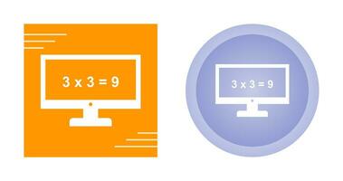 matemáticas en icono de vector de computadora
