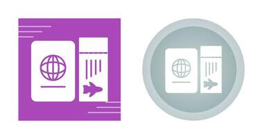 Ticket and Passport Vector Icon