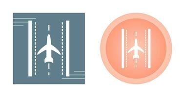 Plane on Runway Vector Icon