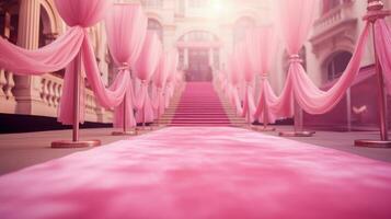 Pink carpet at the film festival. Celebrity awards ceremony photo