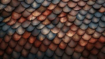 Bbackground of the golden skin of a snake, alligator. Dragon scale texture. AI photo