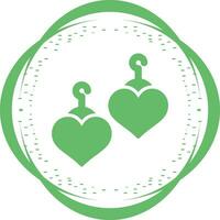 Heart Shaped Earrings Vector Icon