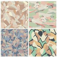 Vector nature themed illustration seamless repeat pattern set digital artwork