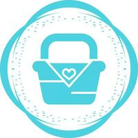 Romantic picnic basket Vector Icon