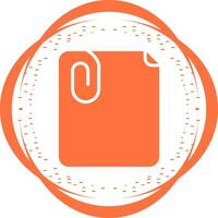 Paperclip with paper Vector Icon