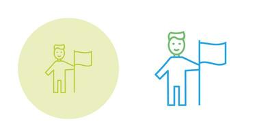 Man setting Flag Vector Icon