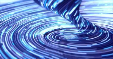 Blue energy abstract swirling curved swirl lines of glowing bright magical energy streaks and flying particles background photo