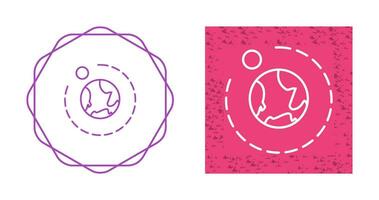Moons Orbiitting Earth Vector Icon