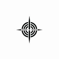 Financial service monochrome line logo. Risk management. Compass sign. Design element. Created with artificial intelligence. Ai art for corporate branding, business consultant, investment advisor vector