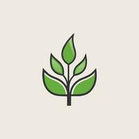 Financial service filled outline green logo. Asset management. Plant seedling. Design element. Created with artificial intelligence. Ai art for corporate branding, insurance agent, investment bank vector