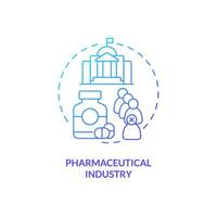 2D gradient pharmaceutical industry thin line icon concept, isolated vector, blue illustration representing product liability. vector