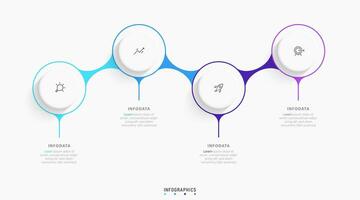 plantilla de diseño de etiquetas infográficas vectoriales con iconos y 4 opciones o pasos. se puede utilizar para diagramas de proceso, presentaciones, diseño de flujo de trabajo, banner, diagrama de flujo, gráfico de información. vector