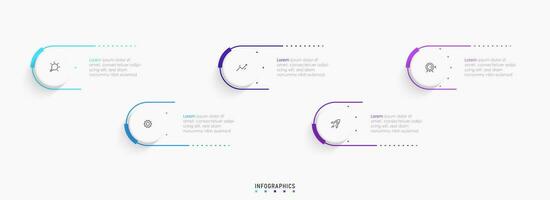 Vector Infographic label design template with icons and 5 options or steps. Can be used for process diagram, presentations, workflow layout, banner, flow chart, info graph.