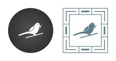 Bird Eating Worm Vector Icon