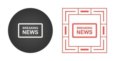 Breaking News on TV Vector Icon