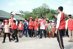 Kuaro Kalimantan Timur, Indonesia 17 August 2023. celebrate the 78th Indonesian Independence Day with the villagers photo