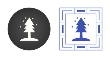 árbol en el icono de vector de nieve