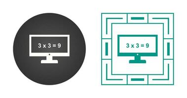 matemáticas en icono de vector de computadora