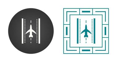 Plane on Runway Vector Icon