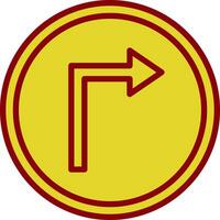 Right Turn Vector Icon Design
