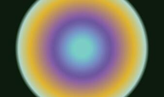 Gradient glowing blue, yellow, and purple vector circle background isolated on landscape black dark wallpaper template. Simple flat concept backdrop for website or brochure background.